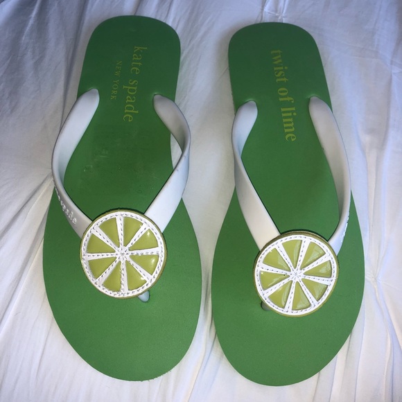 kate spade Shoes - Kate Spade Twist of Lime Flip Flops, size 9